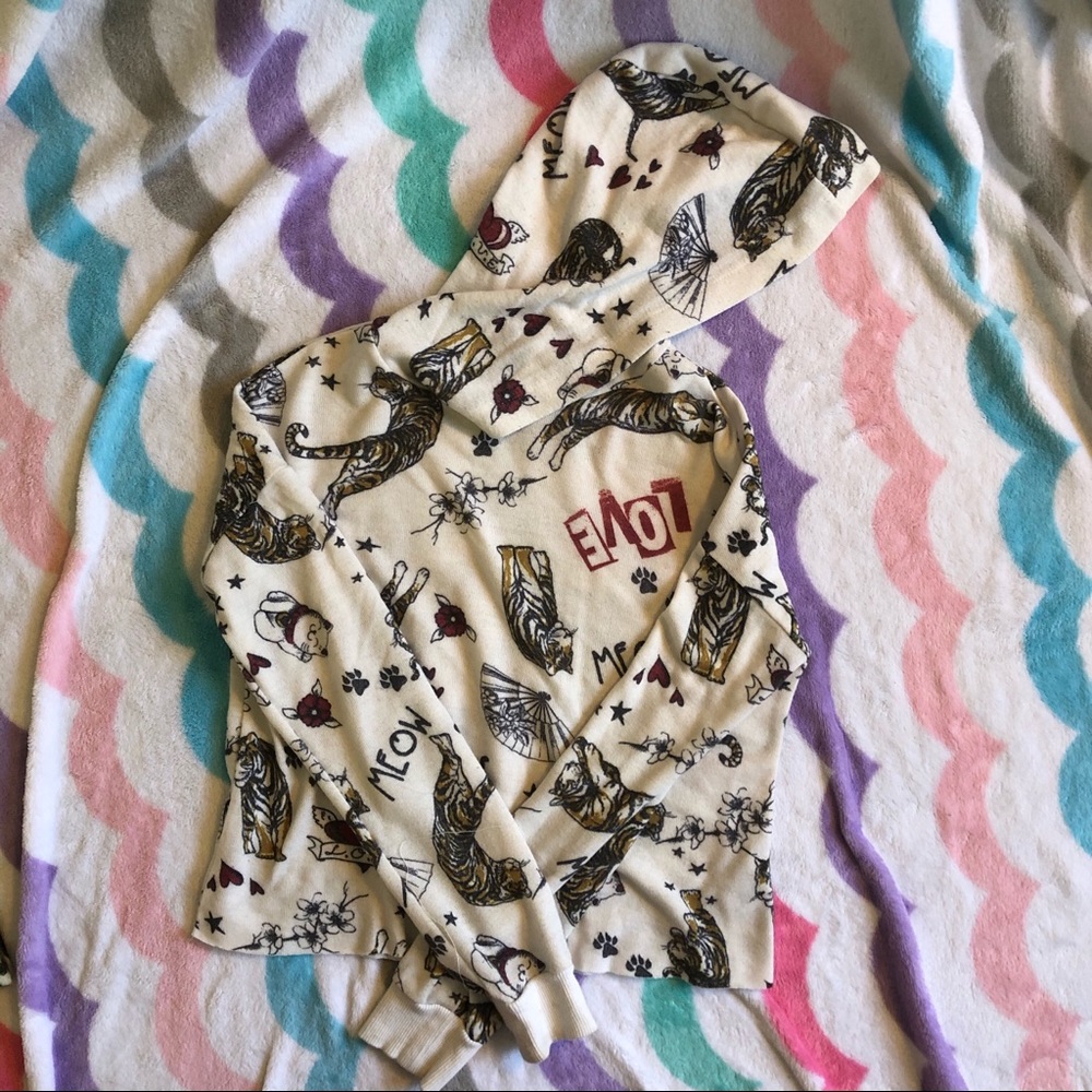 Soft cropped hoodie with tiger print - Art Class